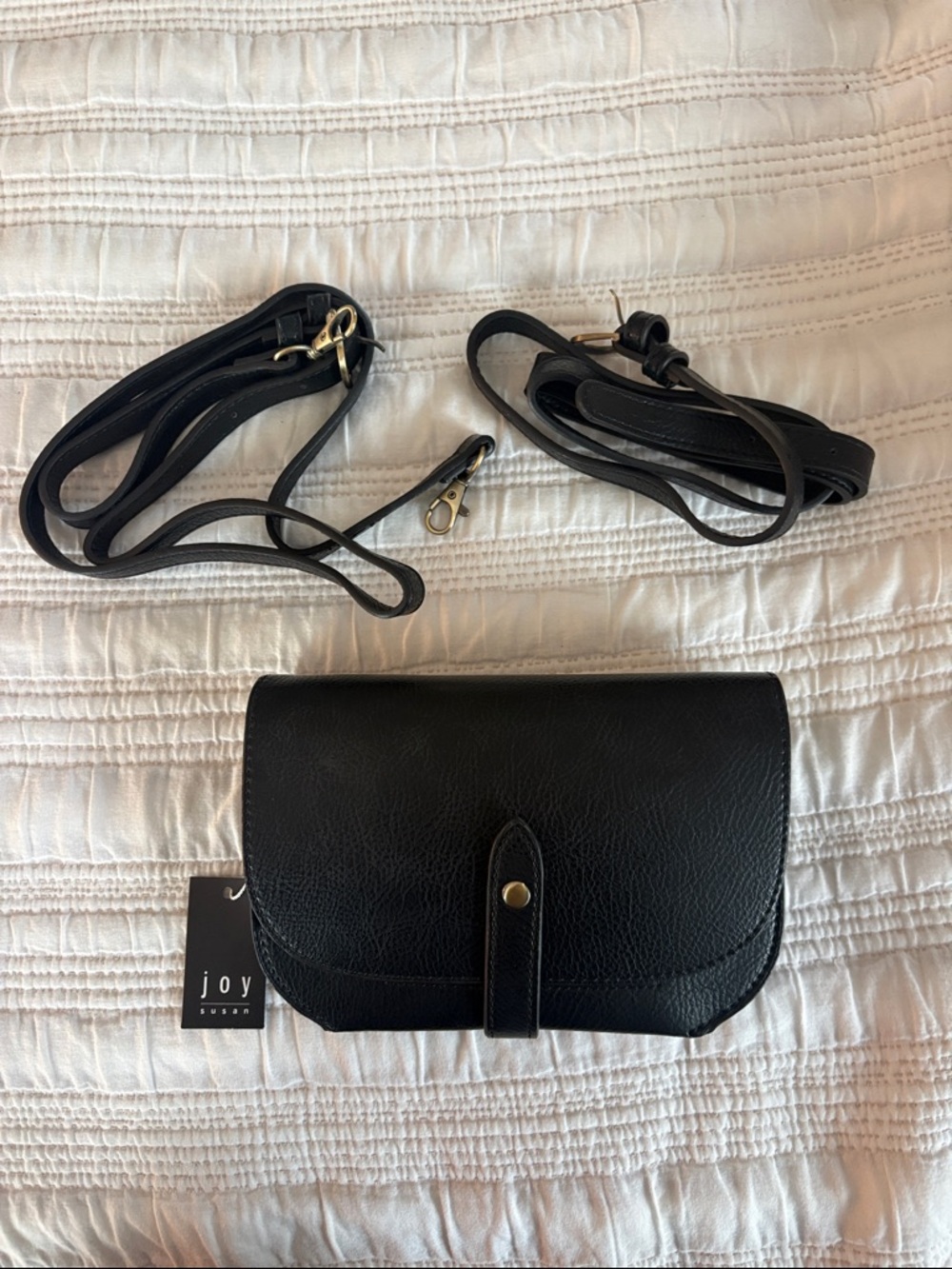 Joy Susan Black Crossbody Bag with Detachable Straps